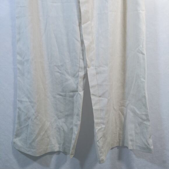 Faeriesty Linen Blend Wide Leg Pants Natural Vacation Lagnlook Size M - Picture 4 of 8